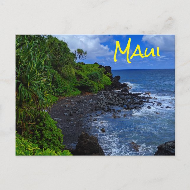Tropical Maui Hawaiian Island Beach Postcard (Front)