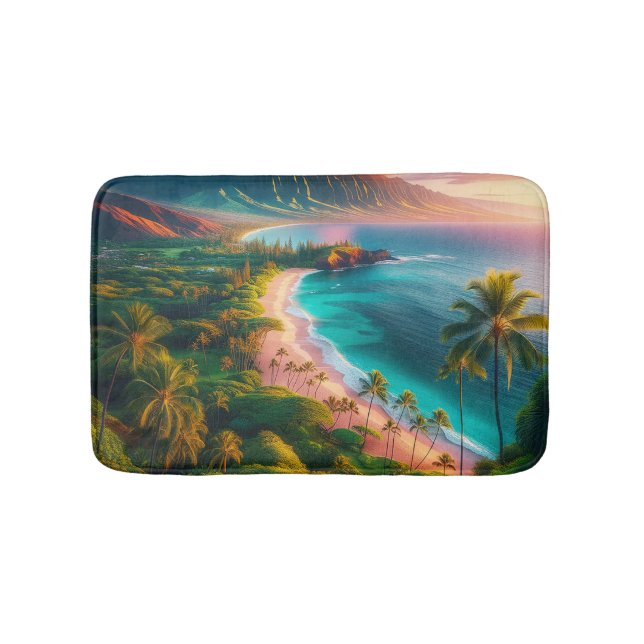 Tropical Maui Island paradise Bath Mat (Front)