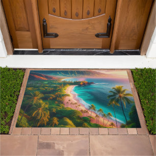 Tropical Maui Island Paradise Doormat