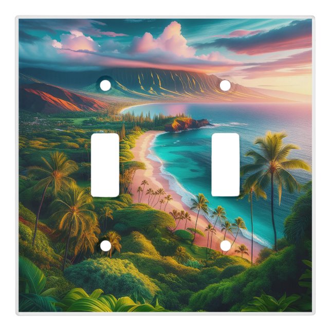 Tropical Maui Island Paradise Light Switch Cover (Front)