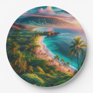 Tropical Maui Island Paradise Paper Plates