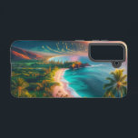 Tropical Maui Island paradise!  Samsung Galaxy S21 Case<br><div class="desc">Blue warm tropical sea water with lush green tropical palm trees,  tropical plants,  scenic island picturesque Hawaiian tropical scenic paradise.</div>