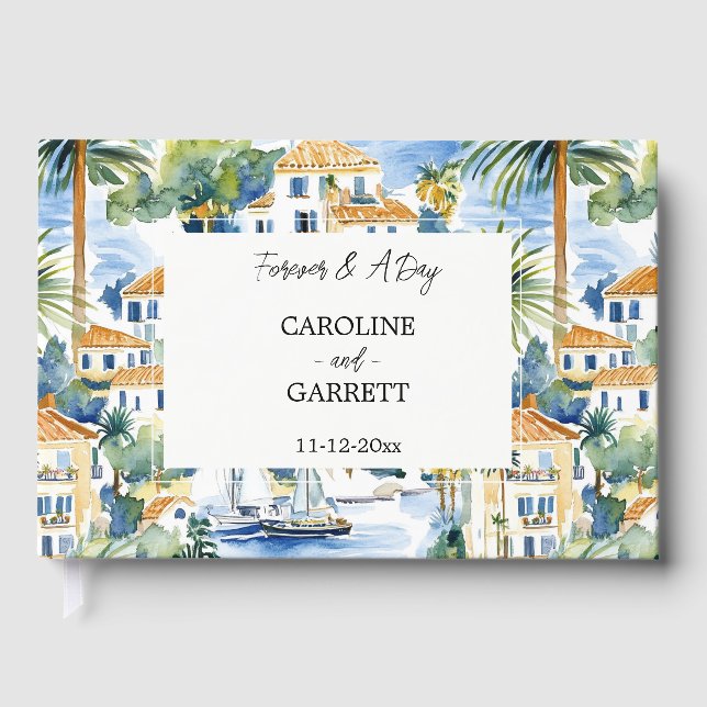 Tropical Mediterranean Wedding Guest Book (Front)