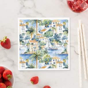 Tropical Mediterranean Wedding Napkins