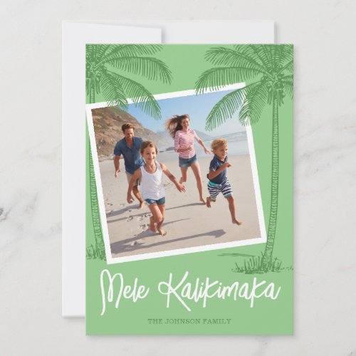 Tropical Mele Kalikimaka Christmas Photo Holiday Card