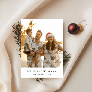 Tropical Mele Kalikimaka Family Beach Photo Holiday Card