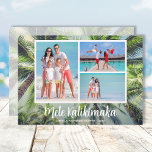 Tropical Mele Kalikimaka Photo Holiday Card<br><div class="desc">Share your favorite Hawaiian vacation or warm weather photos with this fun tropical palm trees holiday card with Mele Kalikimaka and your names in chic white text. Select high definition for the best print quality. Order PRINTED and/or INSTANT DOWNLOAD.</div>