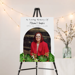 Tropical Memorial Photo Celebration of Life Foam Board