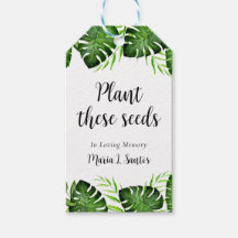 Tropical Memorial Seed Packet Funeral Monstera