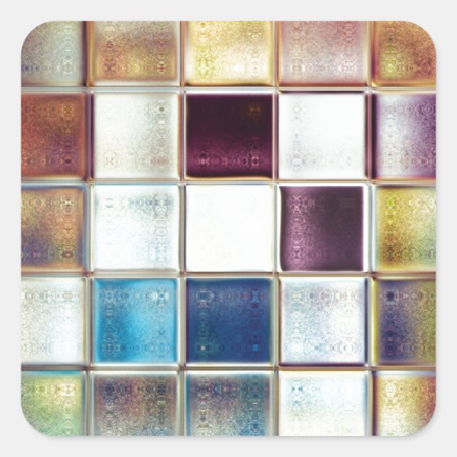 Tropical Memories Mosaic Tile Art Square Sticker (Front)