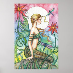 Tropical Mermaid Poster Print by Molly Harrison
