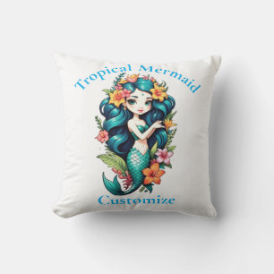 Tropical Mermaid Thunder_Cove Throw Pillow