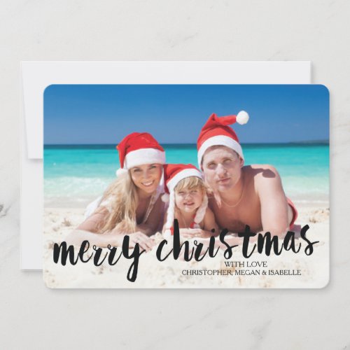 Tropical Merry Christmas Flat Holiday Photo Card