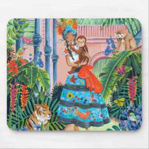 Tropical Mexican Girl Mouse Pad