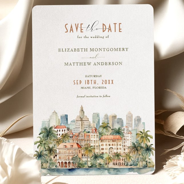 Tropical Miami Bliss Save-the-Date Invitation (Creator Uploaded)