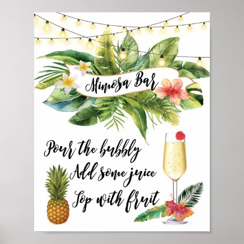 tropical Mimosa Bar Sign string lights