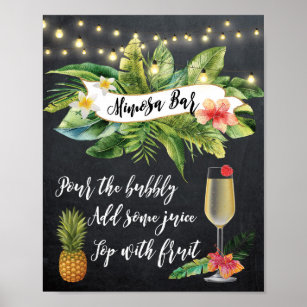 Mimosa Bar Sign, Fairy Lights Chalkboard