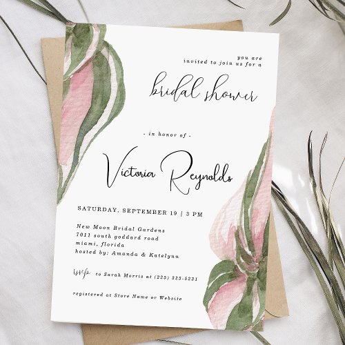 Tropical Minimalist Bridal Shower Invitation