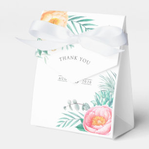 Tropical Mint Floral Baby Shower Favor Boxes