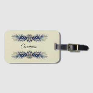 Tropical Mirrored Pineapple Personalized Script Luggage Tag