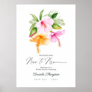 Tropical Miss to Mrs Bridal Shower Welcome Sign