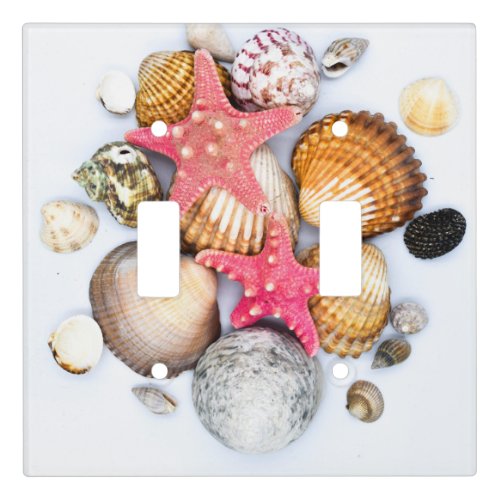 Tropical Mixed Seashells Starfish Light Switch Cover