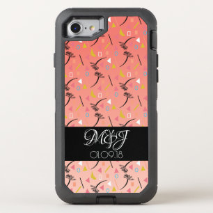 Tropical Modern Collage Palm Trees Geo OtterBox Defender iPhone SE/8/7 Case