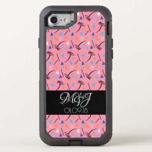 Tropical Modern Collage Palm Trees Geo OtterBox Defender iPhone SE/8/7 Case