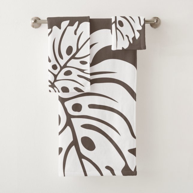 tropical modern contemporary hawaiian quilt bath towel set (Insitu)