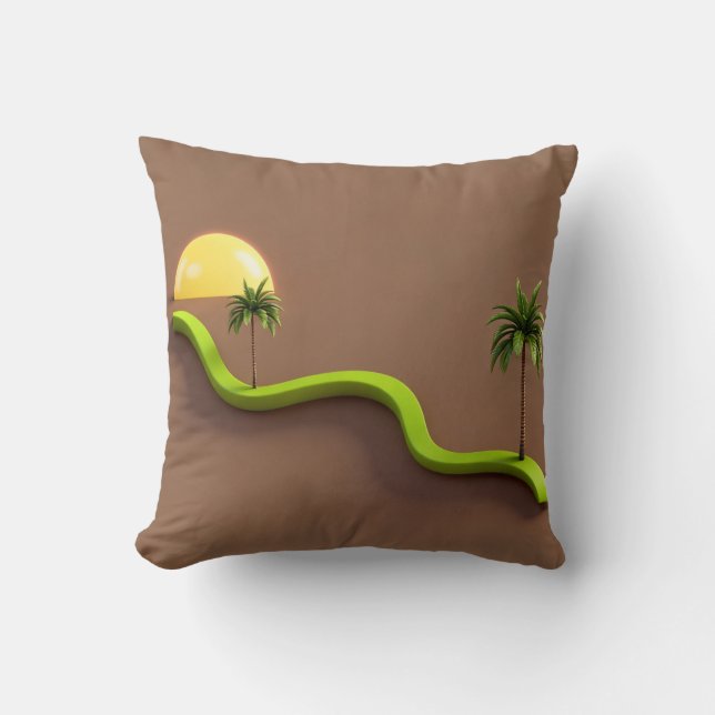 Tropical Modern Decorative Throw Pillow (Front)