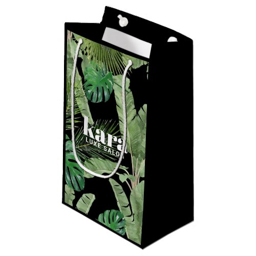 Tropical Modern Designer Black Small Gift Bag