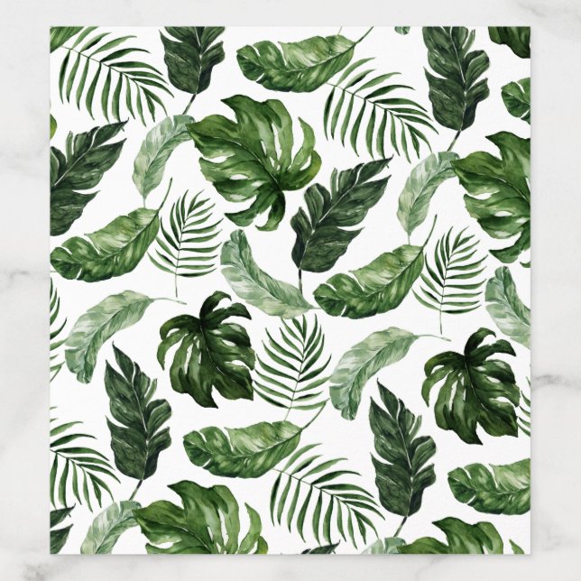 Tropical Modern Palm Banana Leaf Greenery Envelope Liner (Design)