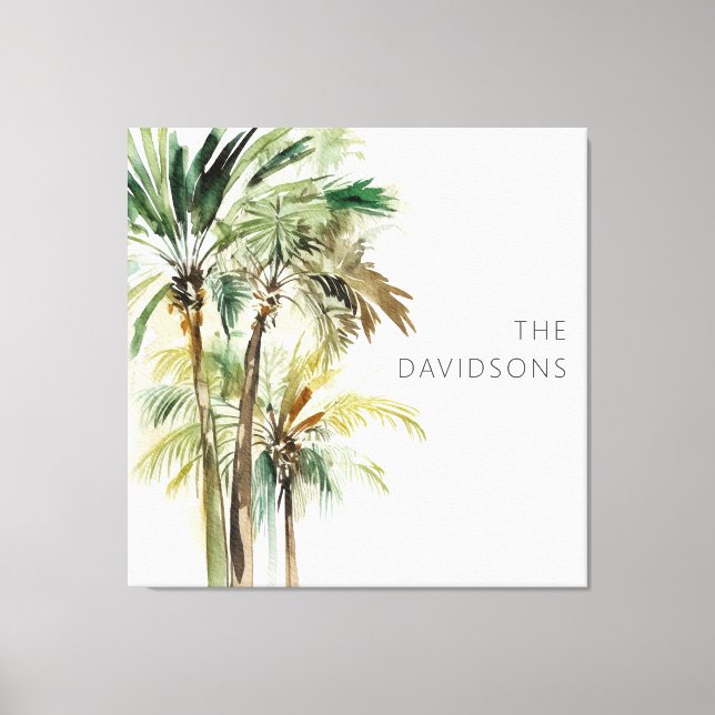 Tropical Modern Palm Trees Canvas Print (Front)
