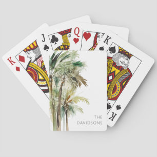 Tropical Modern Palm Trees Poker Cards