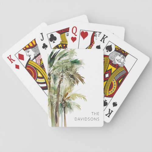 Tropical Modern Palm Trees Poker Cards