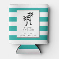 Wedding Can Coolers, Slim | Tropical Palm