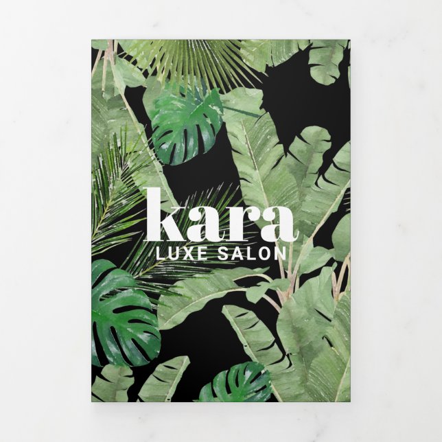 Tropical Modern Salon Designer Black Brochure (Cover)