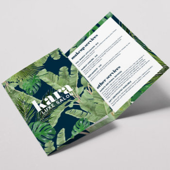 Tropical Modern Salon Designer Navy Brochure by 1201am at Zazzle
