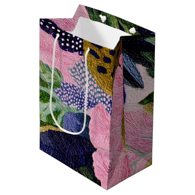 Tropical Modernism Floral Gift Bouquet Bag (Front Angled)