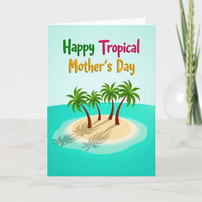 Tropical Moms Day Scene Card (Front)