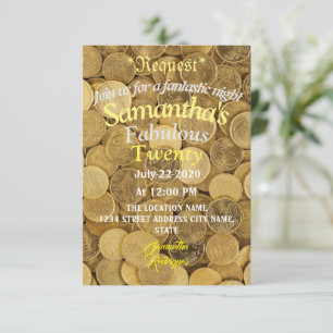 Tropical Money Birthday Invitation