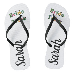 Tropical Monogram Bridesmaid Flip Flops