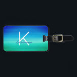 Tropical Monogram Neon Beachy Blue Green Luggage Tag<br><div class="desc">This beachy luggage bag tag design features a watercolor blue/green background with space for your own personal text! Click the customize button for more flexibility in modifying/adding text and design elements! Variations of this design as well as coordinating products are available in our shop, zazzle.com/store/doodlelulu. Contact us if you need...</div>