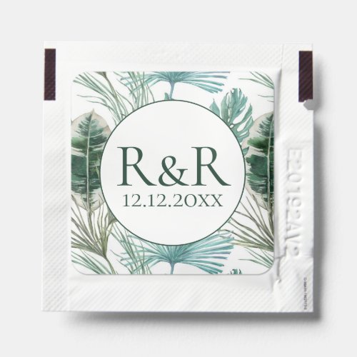 Tropical Monogram Wedding favor personalized Hand Sanitizer Packet