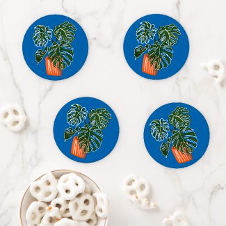 Tropical Monster Plant Coaster Set