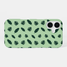 Tropical Monstera and Palm Leaves Seamless Pattern