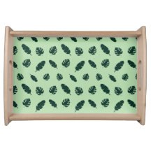 Tropical Monstera and Palm Leaves Seamless Pattern