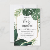Tropical Monstera Baby Shower Invitation Card (Front)