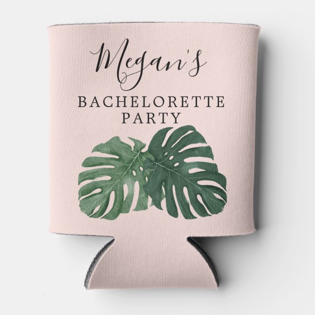 Tropical Monstera Bachelorette Can Cooler (Front)