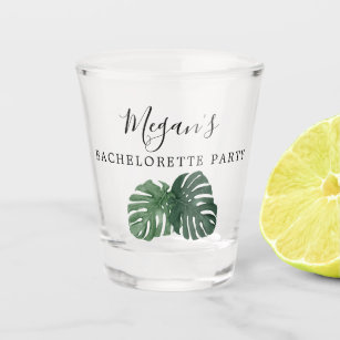 Tropical Monstera Bachelorette Party Shot Glass